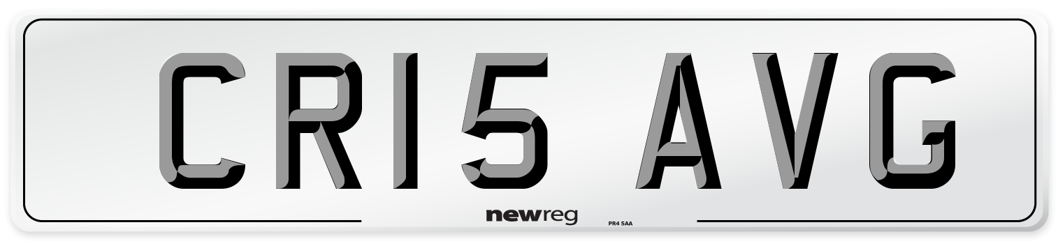 CR15 AVG Number Plate from New Reg